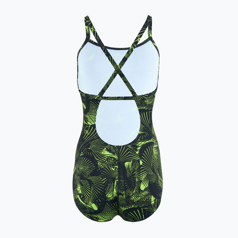 Strój pływacki jednoczęściowy damski Speedo Allover Fixed Crossback black/atomic lime 2