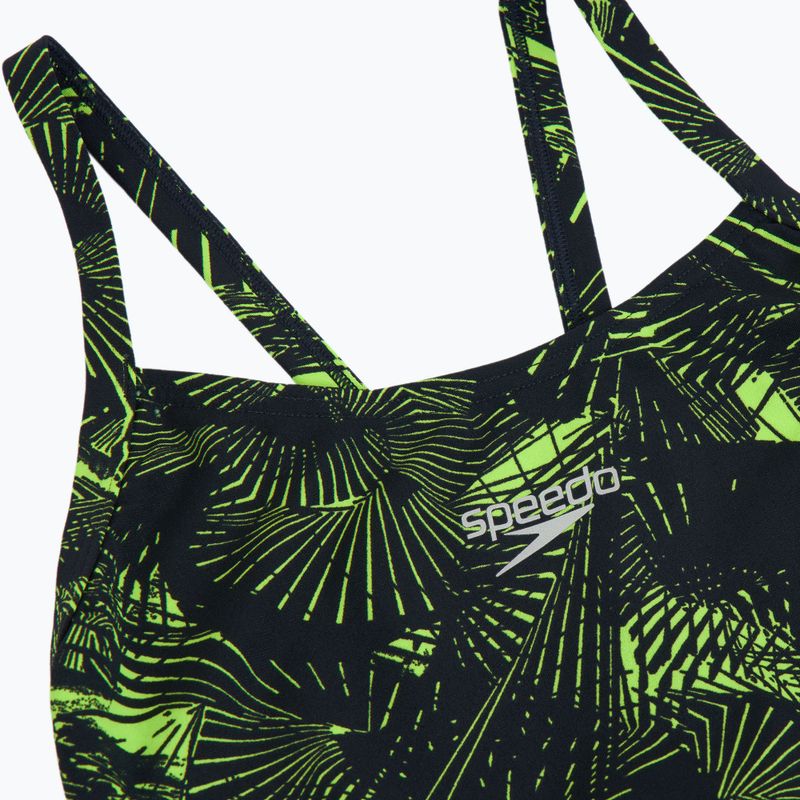 Strój pływacki jednoczęściowy damski Speedo Allover Fixed Crossback black/atomic lime 3