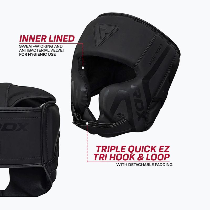 Kask bokserski RDX T15 black 6