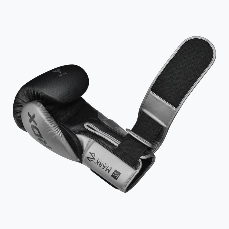 Rękawice bokserskie RDX L2 Mark Pro Sparring Boxing Hook & Loop silver 5
