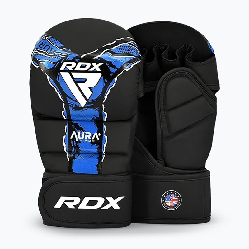 Rękawice MMA RDX Grappling Shooter New Aura F17 black/blue