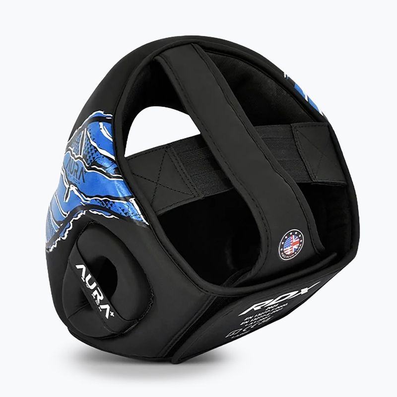 Kask bokserski RDX New Aura F17 Head black/blue 4
