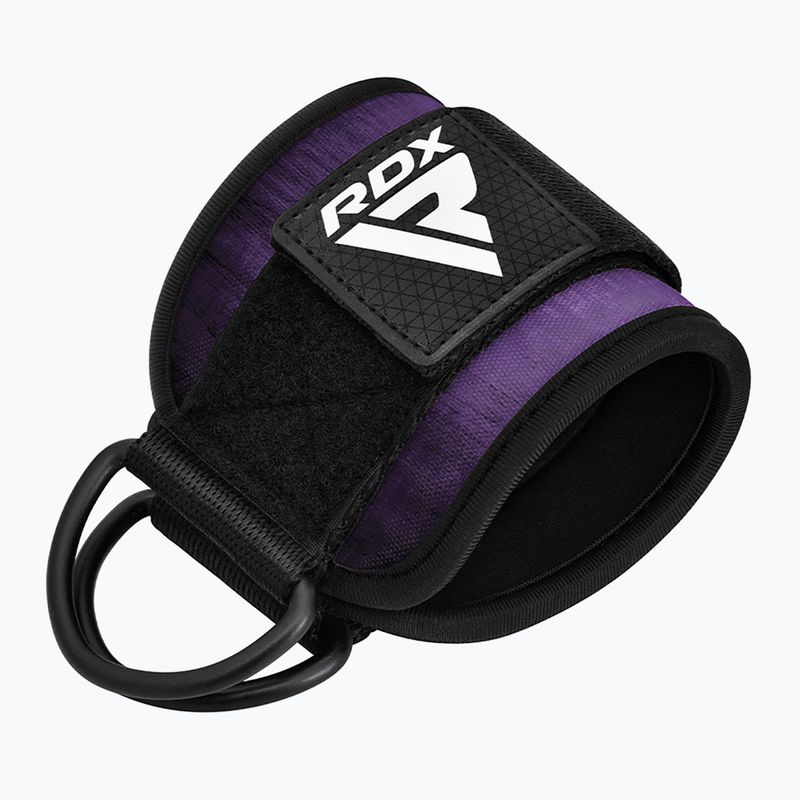 Paski z hakami na kostkę RDX A4 Ankle Straps For Gym Cable Machine purple 3
