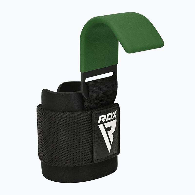Paski do podnoszenia ciężarów z hakami RDX W5 Weight Lifting Hook Strap army green 2