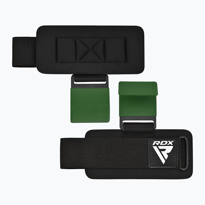 Paski do podnoszenia ciężarów z hakami RDX W5 Weight Lifting Hook Strap army green 5