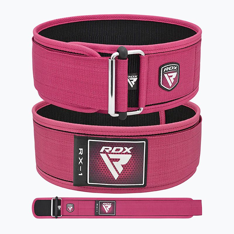 Pas do podnoszenia ciężarów RDX RX1 Weight Lifting Strap pink 5