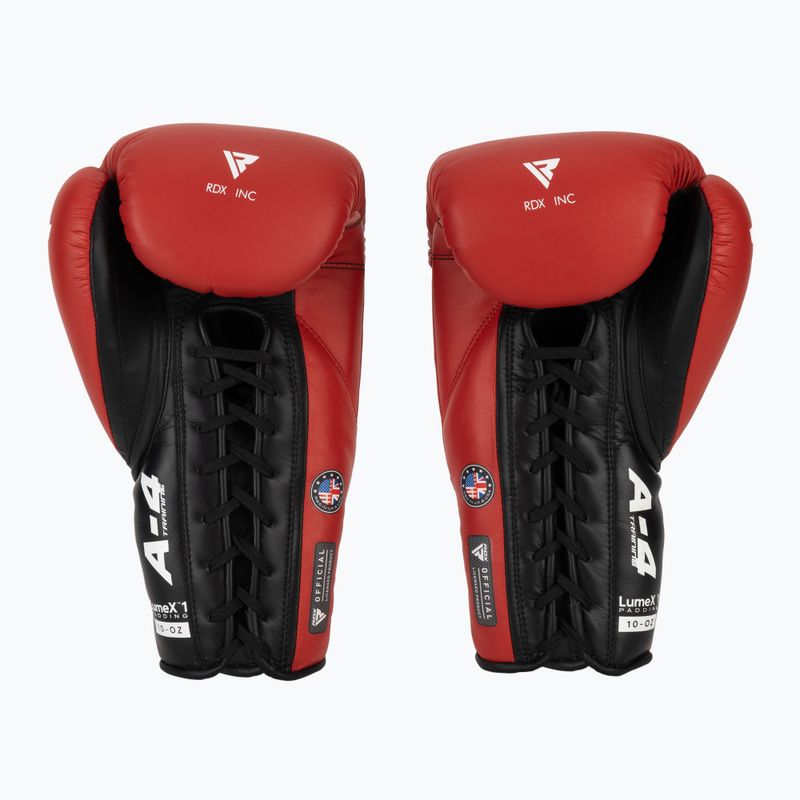 Rękawice bokserskie RDX Apex Lace Up Training Sparring Boxing red 3