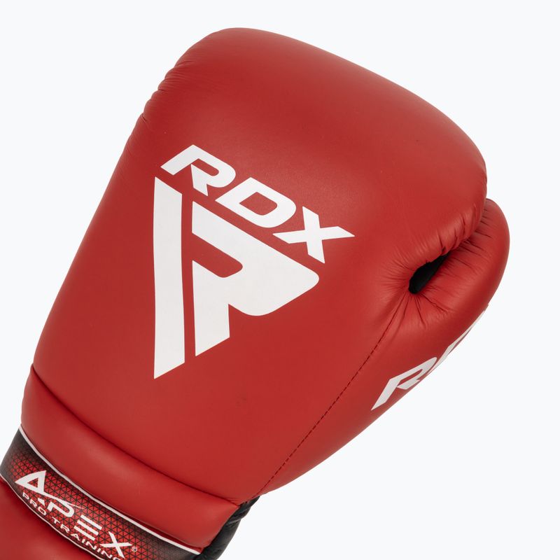 Rękawice bokserskie RDX Apex Lace Up Training Sparring Boxing red 5