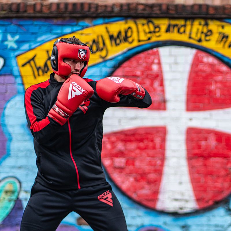 Rękawice bokserskie RDX Apex Lace Up Training Sparring Boxing red 10