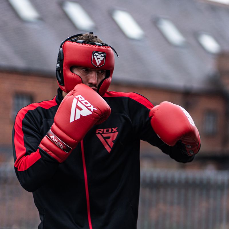Rękawice bokserskie RDX Apex Lace Up Training Sparring Boxing red 11