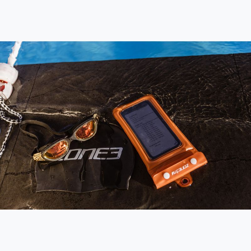 Etui wodoodporne ZONE3 Waterproof Phone Pouch clear/orange 2