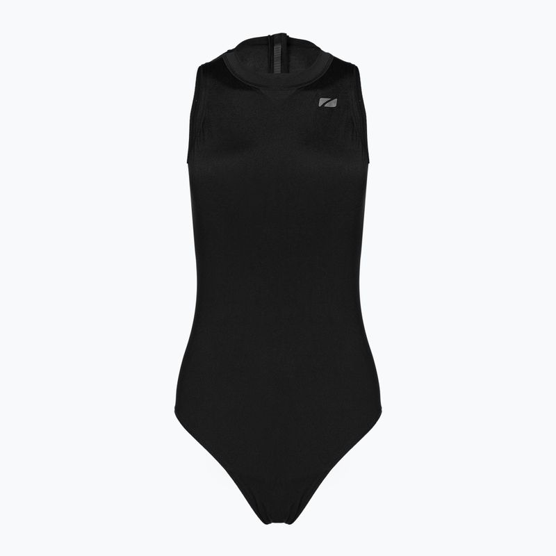 Strój pływacki jednoczęściowy damski ZONE3 OWS Renew High Neck black