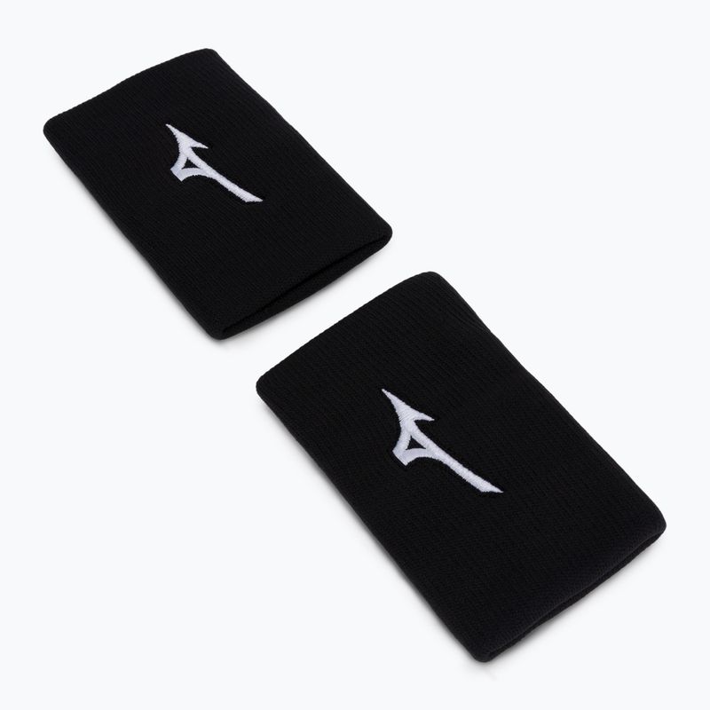 Frotki na nadgarstek Mizuno Wristband Long 2 szt. black/white