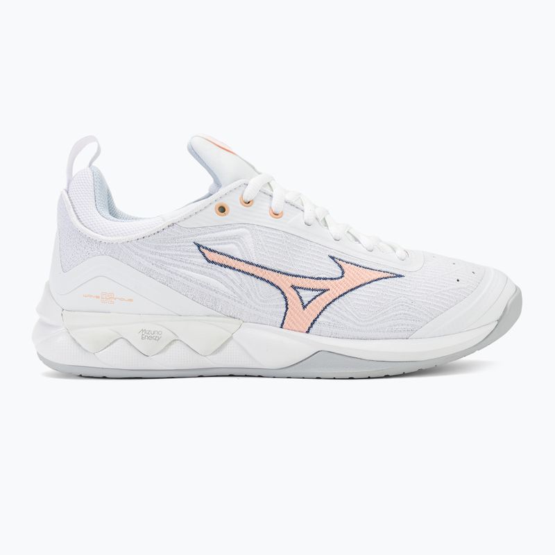 Buty do siatkówki damskie Mizuno Wave Luminous 2 white/navy peony/peach parfait 2