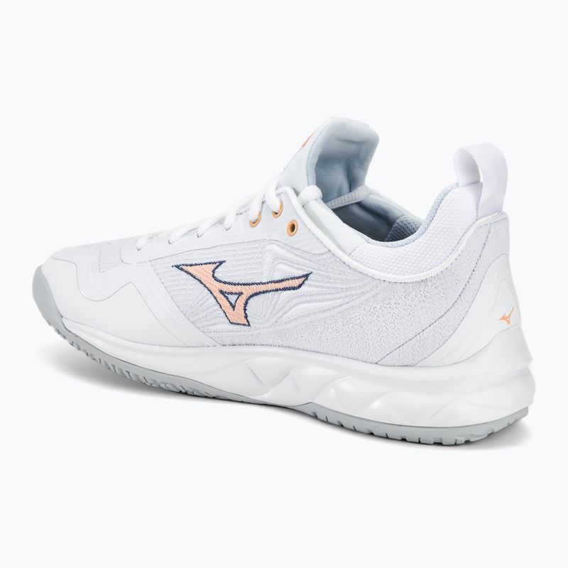 Buty do siatkówki damskie Mizuno Wave Luminous 2 white/navy peony/peach parfait 3