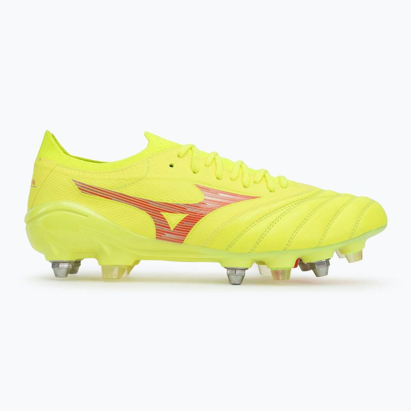 Buty piłkarskie męskie Mizuno Morelia Neo IV β Elite MIX safety yellow/fiery coral 2/safety yellow 2