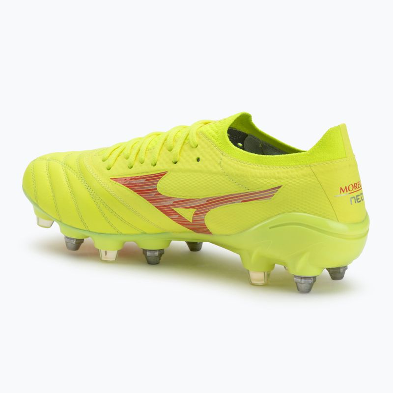 Buty piłkarskie męskie Mizuno Morelia Neo IV β Elite MIX safety yellow/fiery coral 2/safety yellow 3