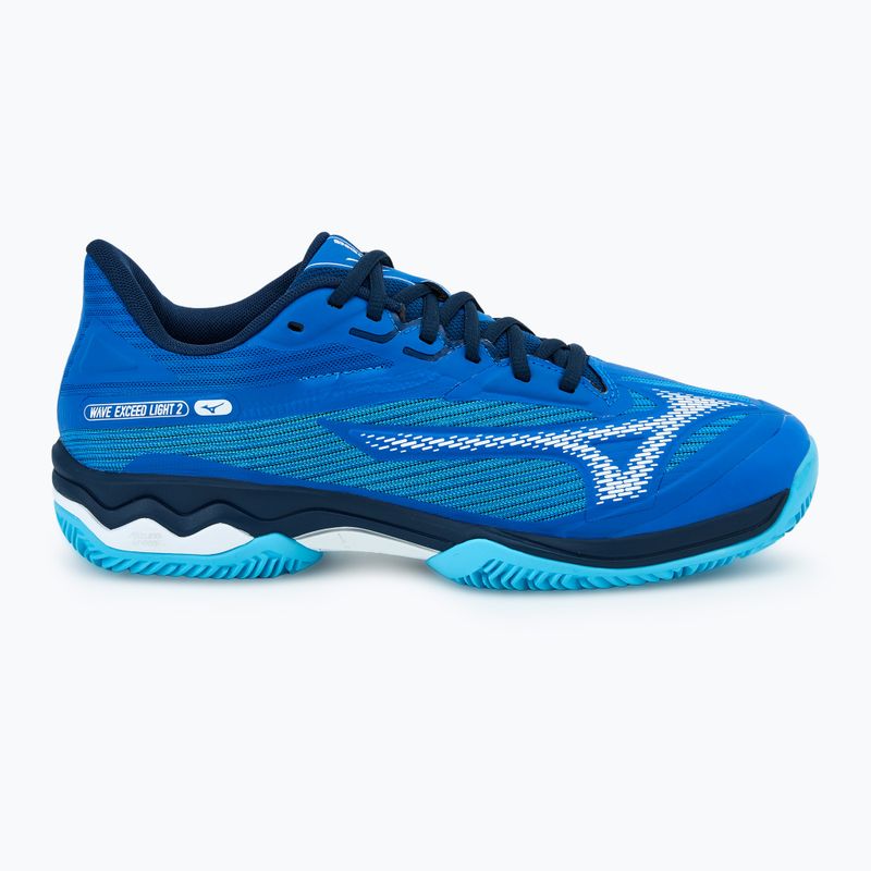 Buty do tenisa męskie Mizuno Wave Exceed Light 2 CC mugen blue/ white/ river blue 2
