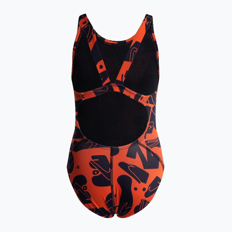 Strój pływacki jednoczęściowy dziecięcy Nike Multiple Print Fastback bright crimson 2