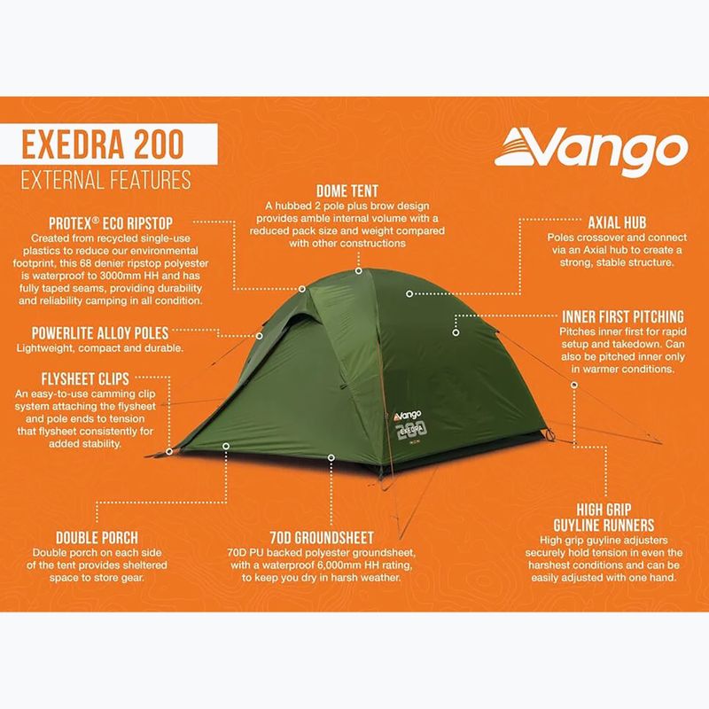 Namiot trekkingowy 2-osobowy Vango Exedra 200 forest green 11