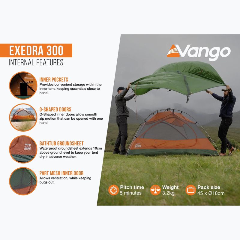 Namiot trekkingowy 3-osobowy Vango Exedra 300 forest green 13