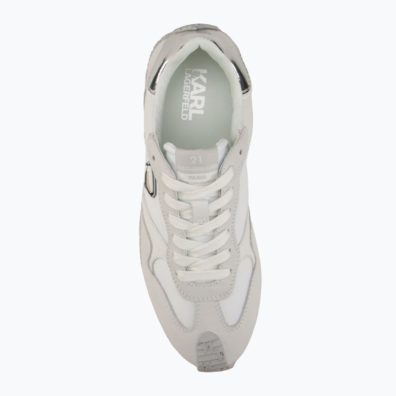 Buty damskie KARL LAGERFELD Velocette Embro Nft white leather/textile w/silver 5