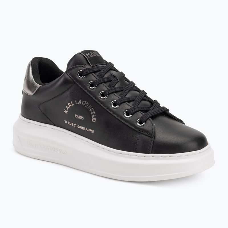 Buty damskie KARL LAGERFELD Kapri Maison black leather w/silver