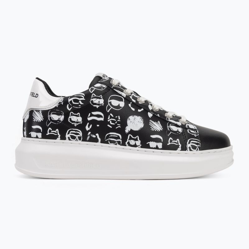 Buty damskie KARL LAGERFELD Kapri Twin Nft Graffiti black/white leather 2