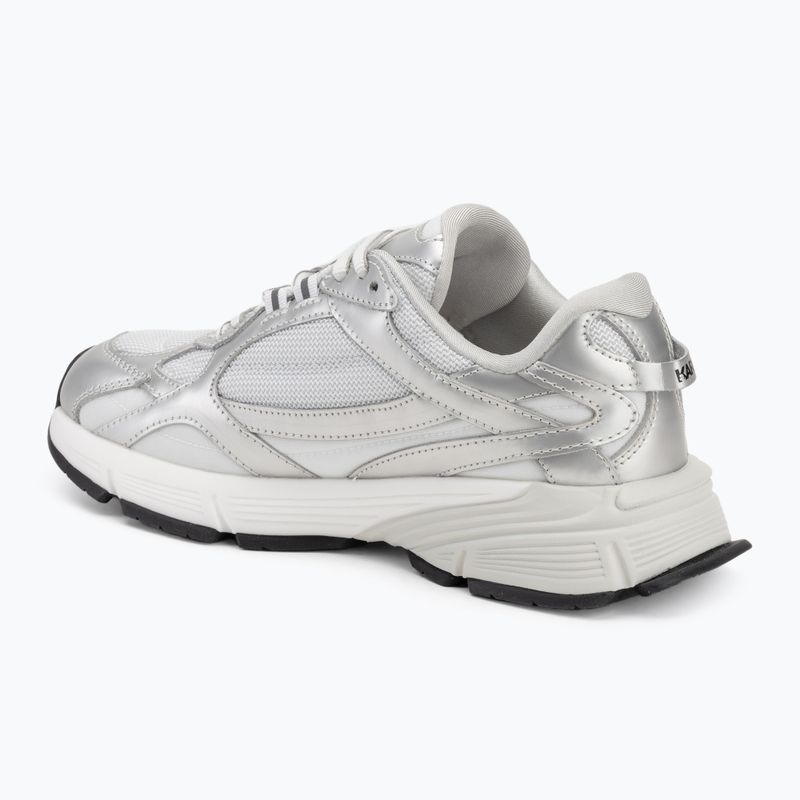 Buty damskie KARL LAGERFELD Orion Sidetrim white leather/textile w/silver 3