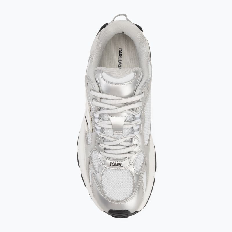 Buty damskie KARL LAGERFELD Orion Sidetrim white leather/textile w/silver 5