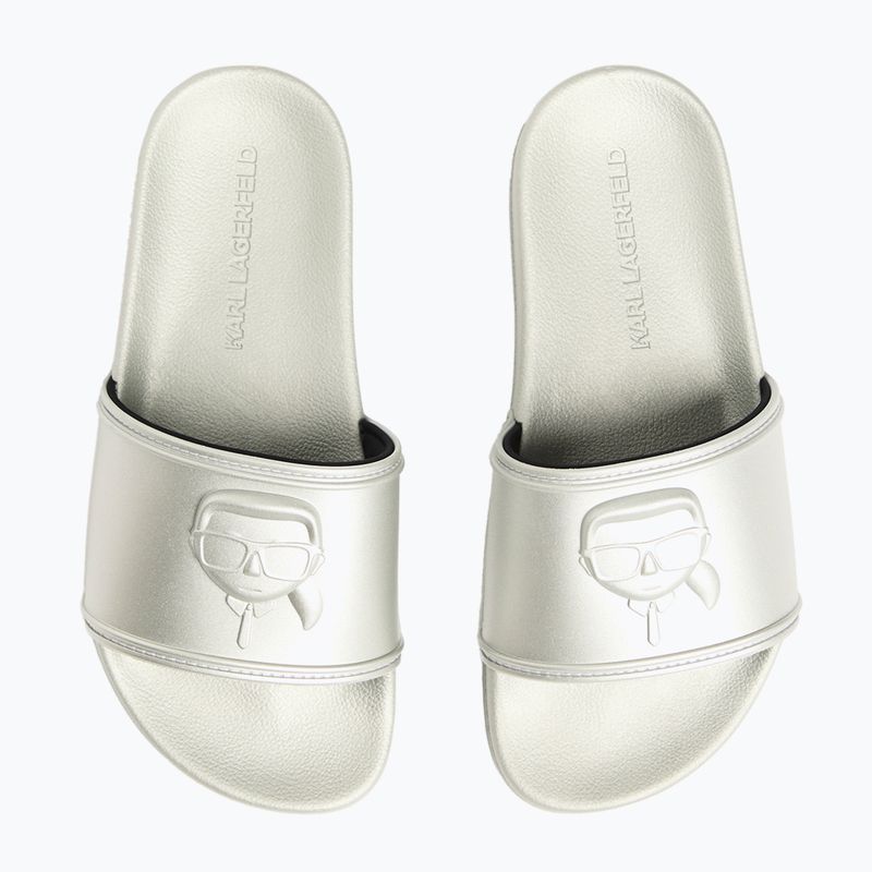 Klapki damskie KARL LAGERFELD Kondo 2.0 NFT Relief silver rubber 4