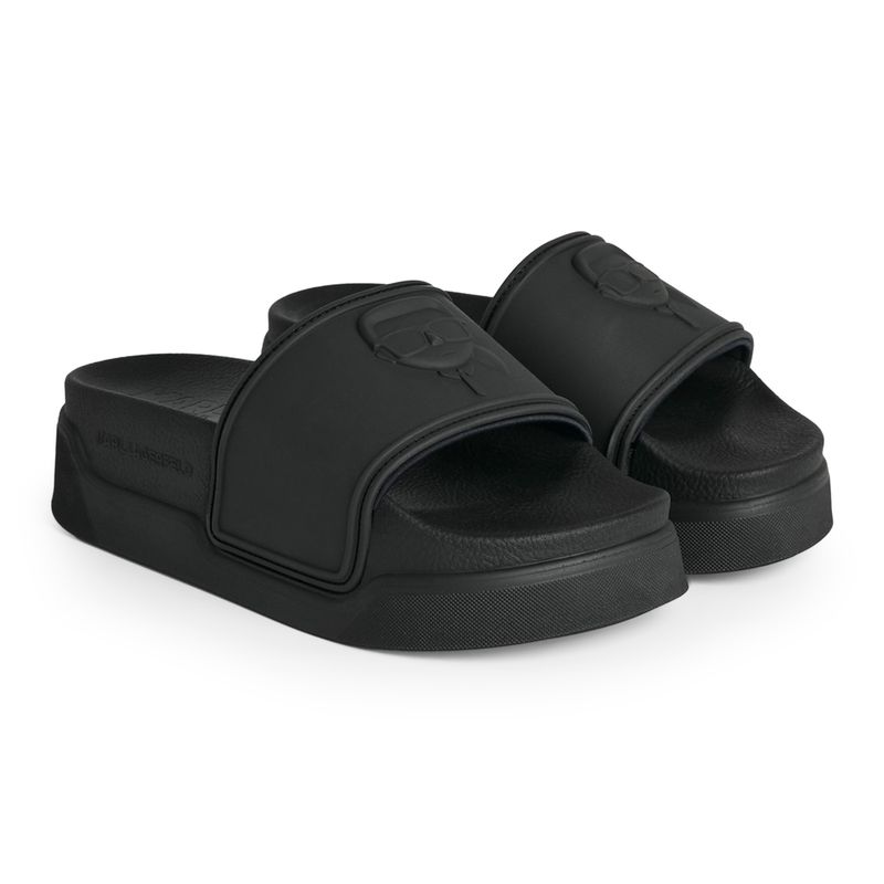Klapki damskie KARL LAGERFELD Kondominium Nft Relief black rubber 2