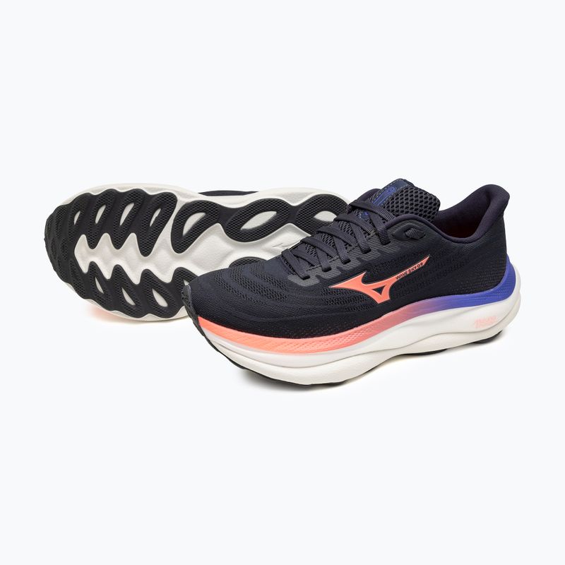 Buty do biegania damskie Mizuno Wave Sky 9 odyssey gray/striking coral/iris bloom 16