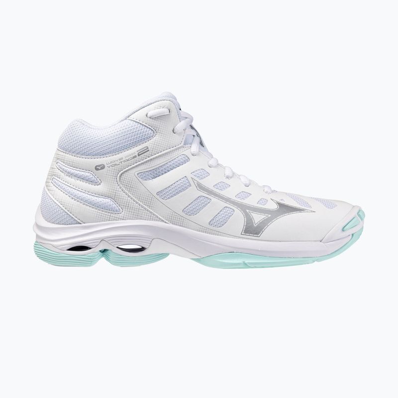 Buty do siatkówki damskie Mizuno Wave Voltage 2 Mid white/blue tint 8