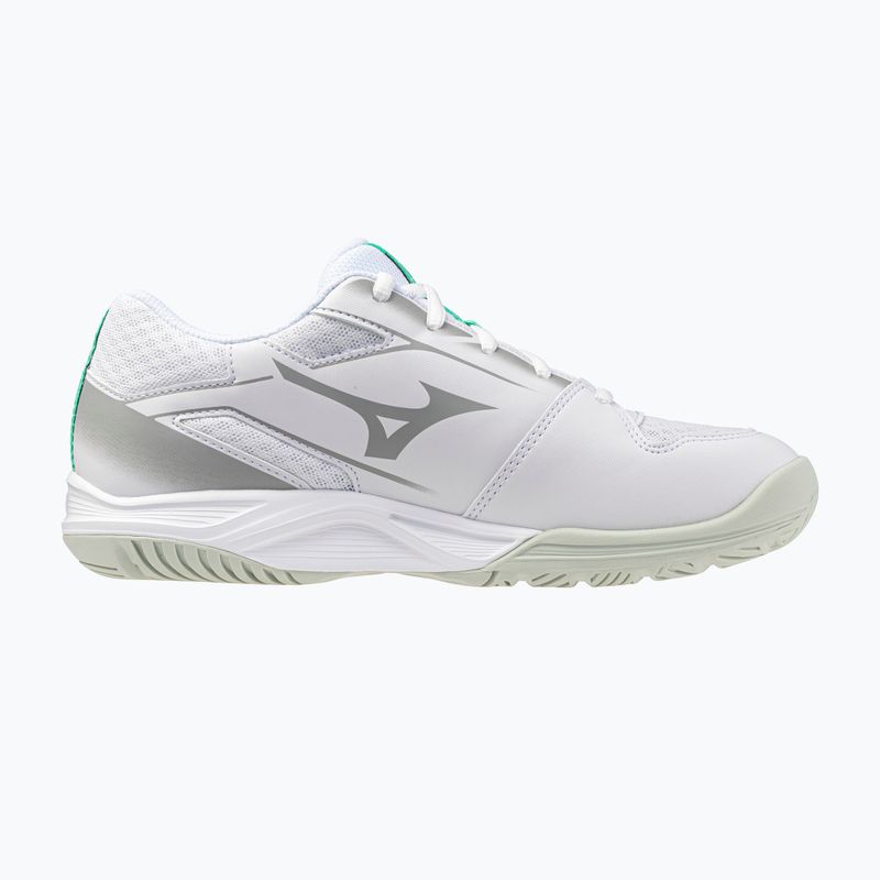 Buty do siatkówki dziecięce Mizuno Cyclone Speed 5 white/black/frozen emerald 9