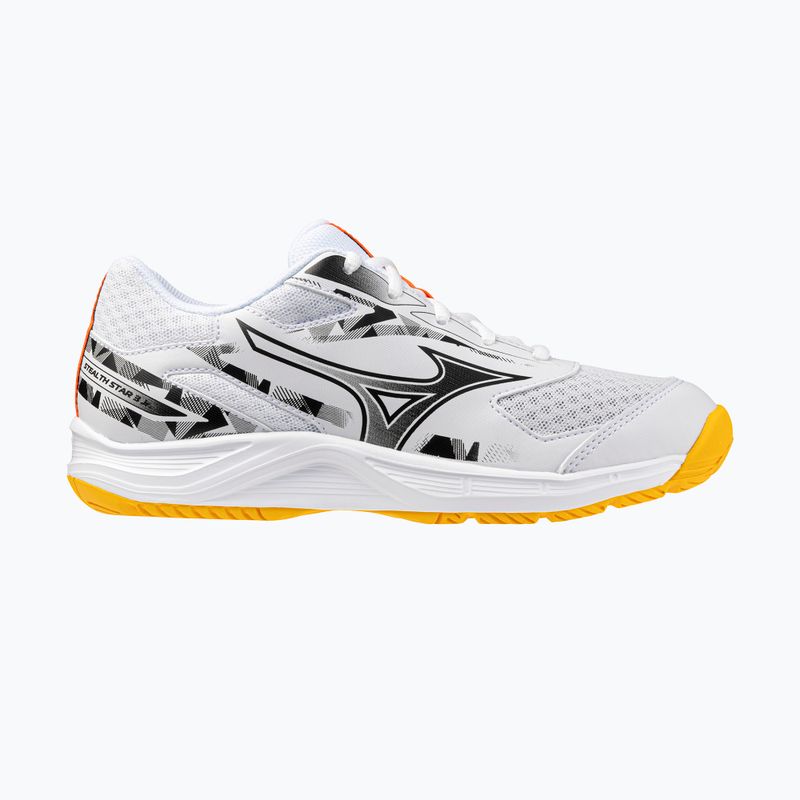 Buty dziecięce Mizuno Stealth Star 3 white/fiery coral 2/citrus 8
