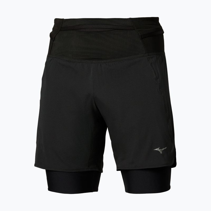 Spodenki do biegania męskie Mizuno Trail Multipocket 2in1 black