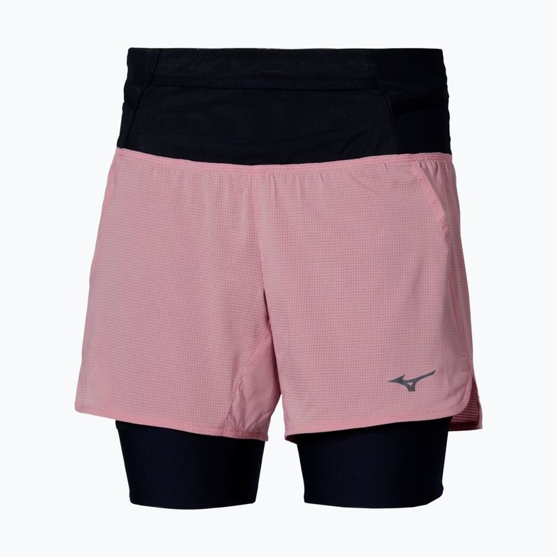 Spodenki do biegania damskie Mizuno Trail Multipocket 2in1 rose elegance