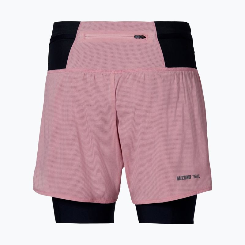 Spodenki do biegania damskie Mizuno Trail Multipocket 2in1 rose elegance 2