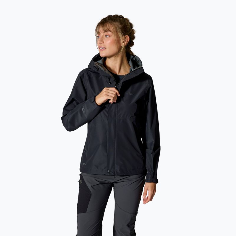 Kurtka przeciwdeszczowa damska Rab Downpour black