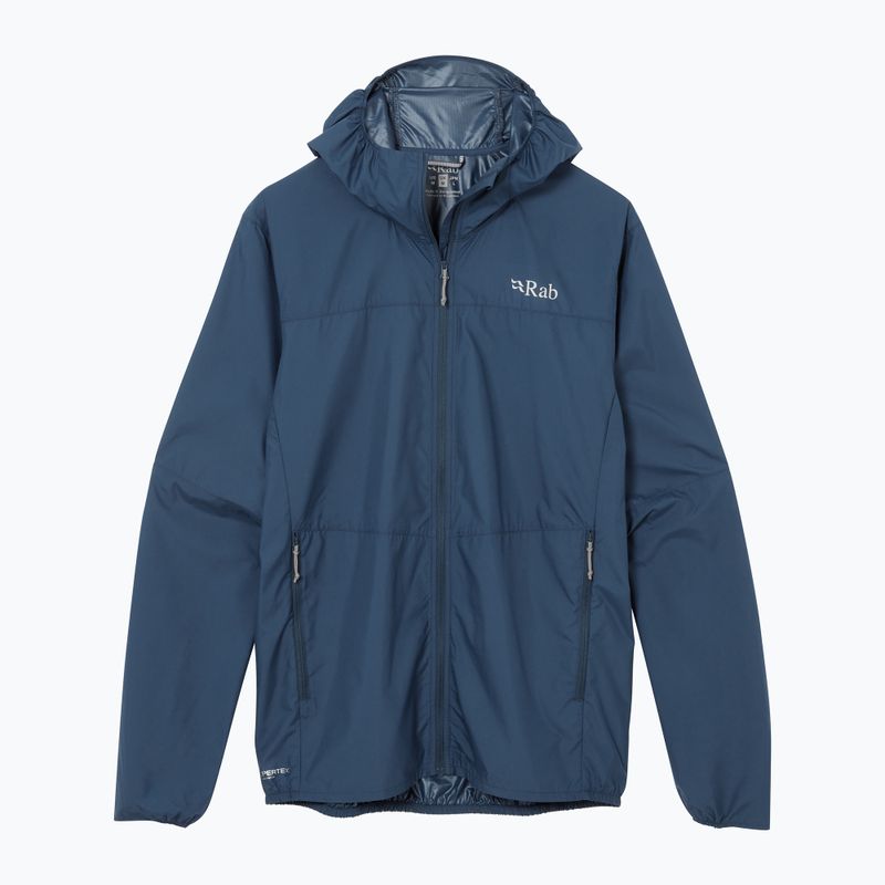 Kurtka przeciwiatrowa męska Rab Windgather Hoody tempest blue 5