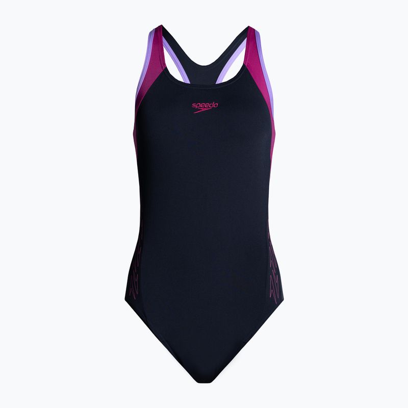 Strój pływacki jednoczęściowy damski Speedo HyperBoom Splice Flyback true navy/berry/miami lilac