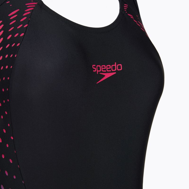 Strój pływacki jednoczęściowy damski Speedo Allover Panel Laneback black/purple 3