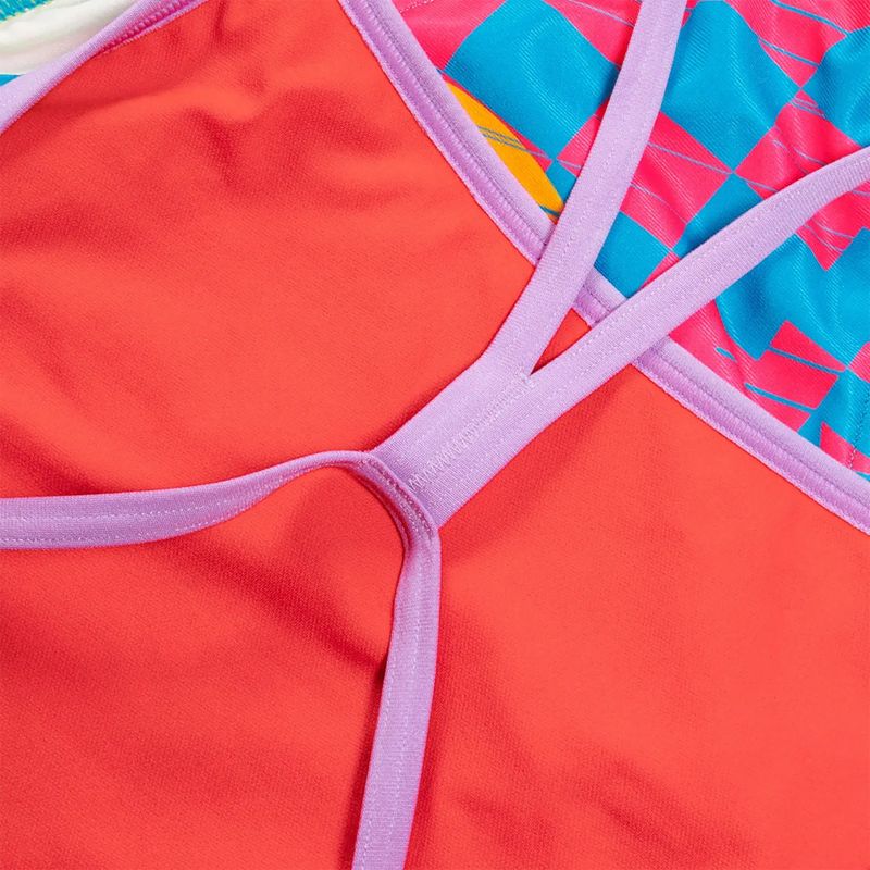 Strój pływacki jednoczęściowy damski Speedo Allover Digital Vback flare pink/bit lime/sweet purple/bolt 5