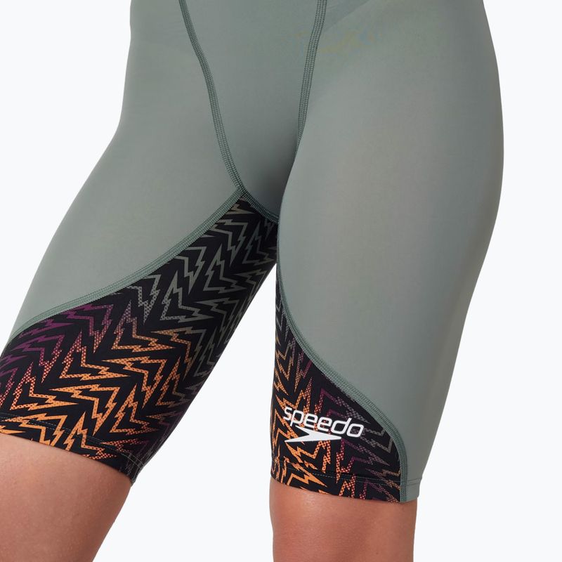 Strój pływacki damski Speedo Fastskin LZR Ignite Kneeskin country green/black/nectarine 12