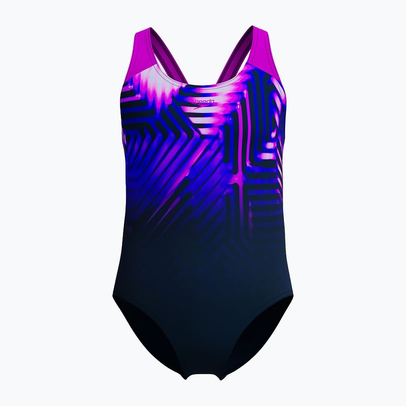 Strój pływacki jednoczęściowy dziecięcy Speedo Digital Placement Splashback diva