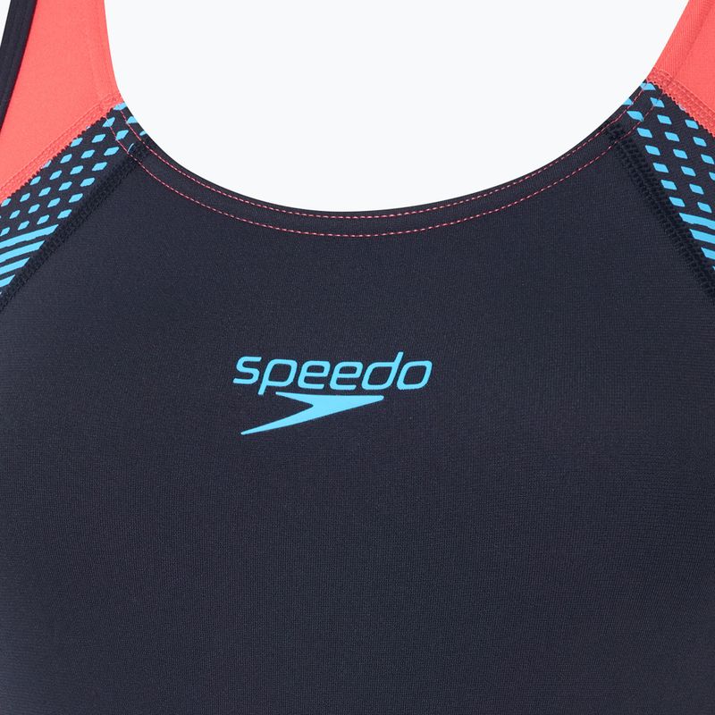 Strój pływacki jednoczęściowy damski Speedo Placement Laneback zoom boom placement/true navy 3