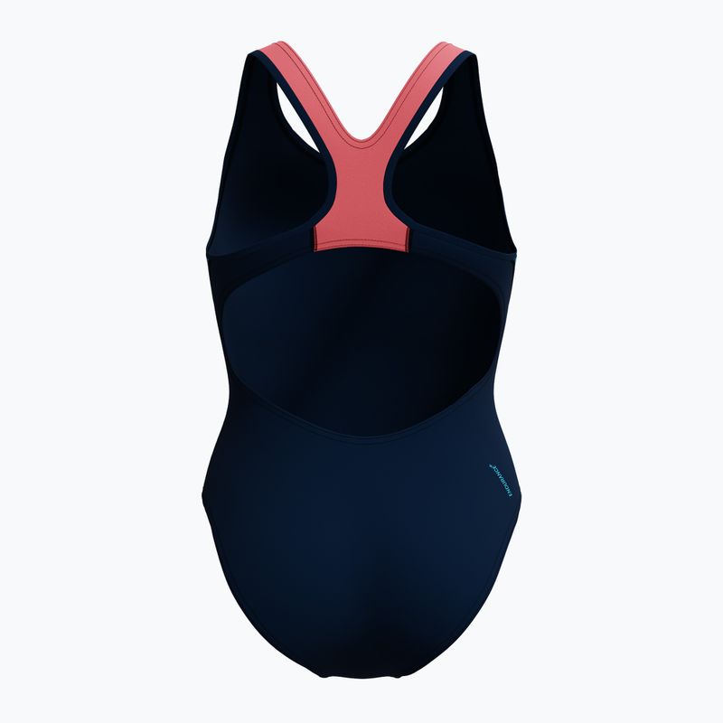 Strój pływacki jednoczęściowy damski Speedo Placement Laneback zoom boom placement/true navy 5