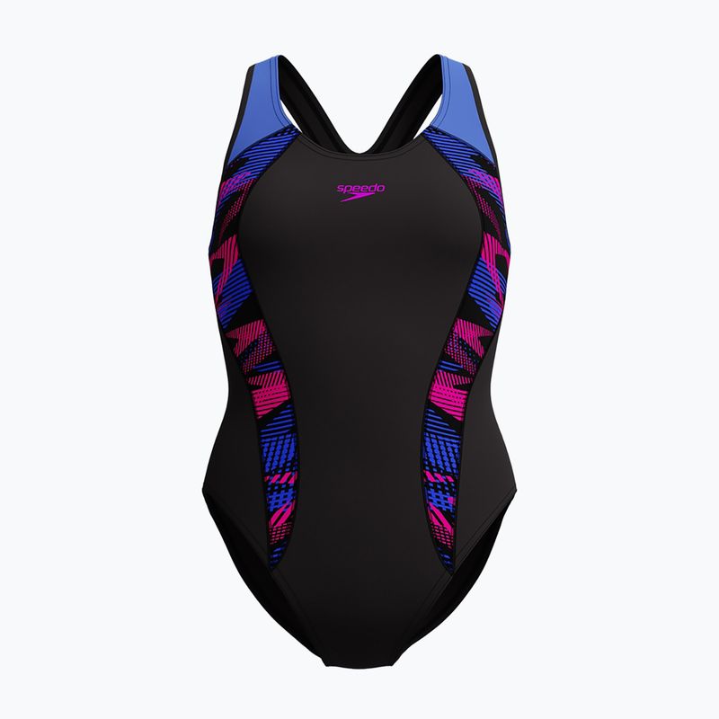 Strój pływacki jednoczęściowy damski Speedo Placement Laneback zoom boom placement/speedo black