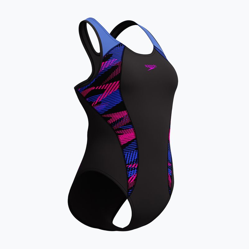 Strój pływacki jednoczęściowy damski Speedo Placement Laneback zoom boom placement/speedo black 3